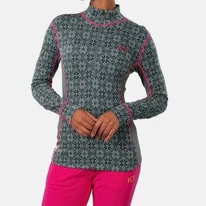 LIKE NEW Kari Traa Rose Half Zip Base Layer 100% Merino Wool Top Size Medium